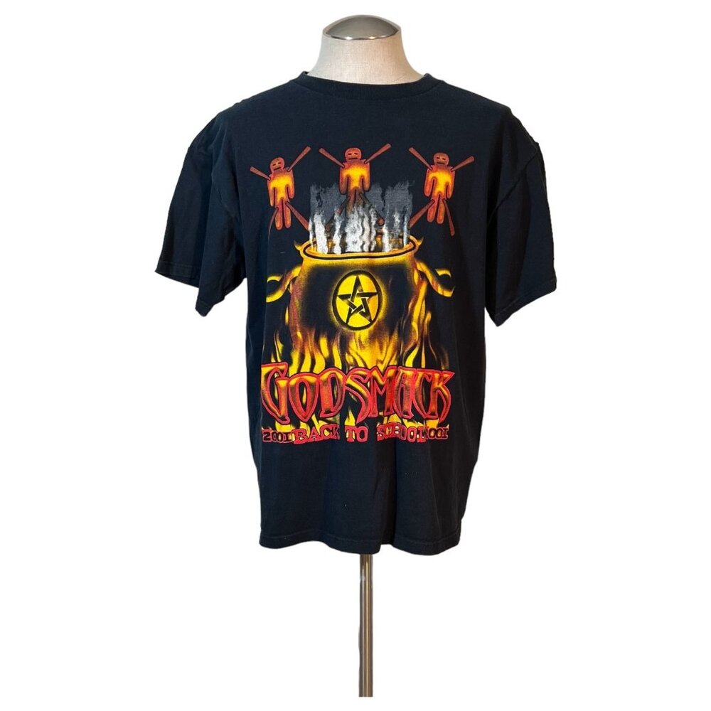2001 Godsmack Back To School Tour T-Shirt Deftones Size XL Cut Tag Rock Band Tee